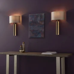 Sloane Antique Brass & Mink Wall Light