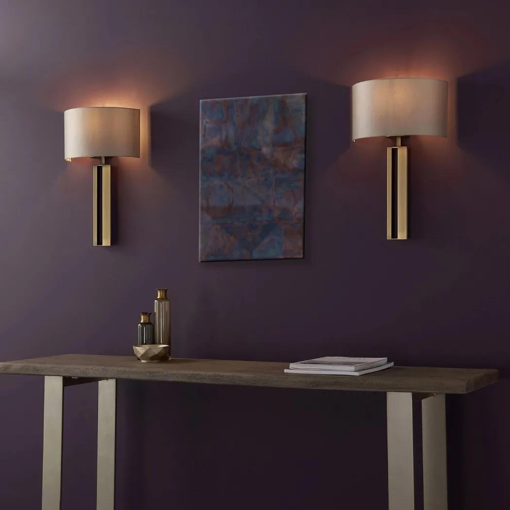 Sloane Antique Brass & Mink Wall Light