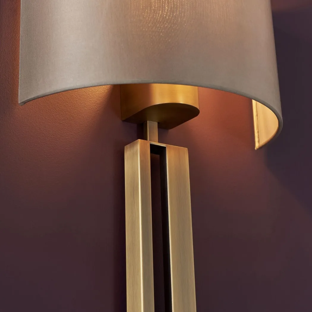 Sloane Antique Brass & Mink Wall Light