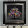 Small Multicolour Tree 40x40 Framed Wall Art