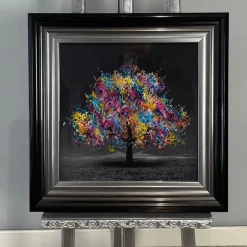 Small Multicolour Tree 40x40 Framed Wall Art