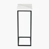 Soho White Marble and Black Metal Side Table