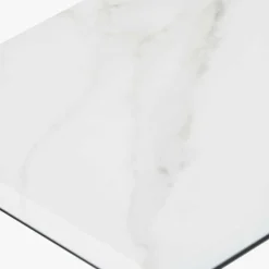 Soho White Marble and Black Metal Side Table