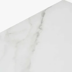 Soho White Marble and Black Metal Side Table
