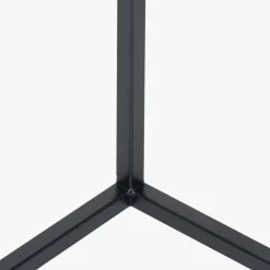 Soho White Marble and Black Metal Side Table