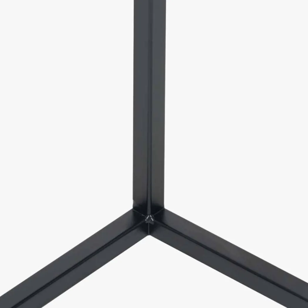 Soho White Marble and Black Metal Side Table