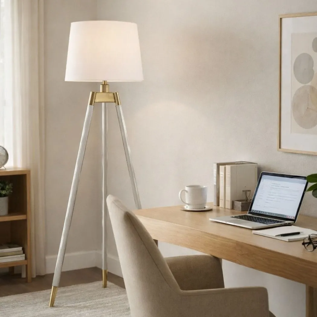 Sophie White and Antique Tripod Floor Lamp