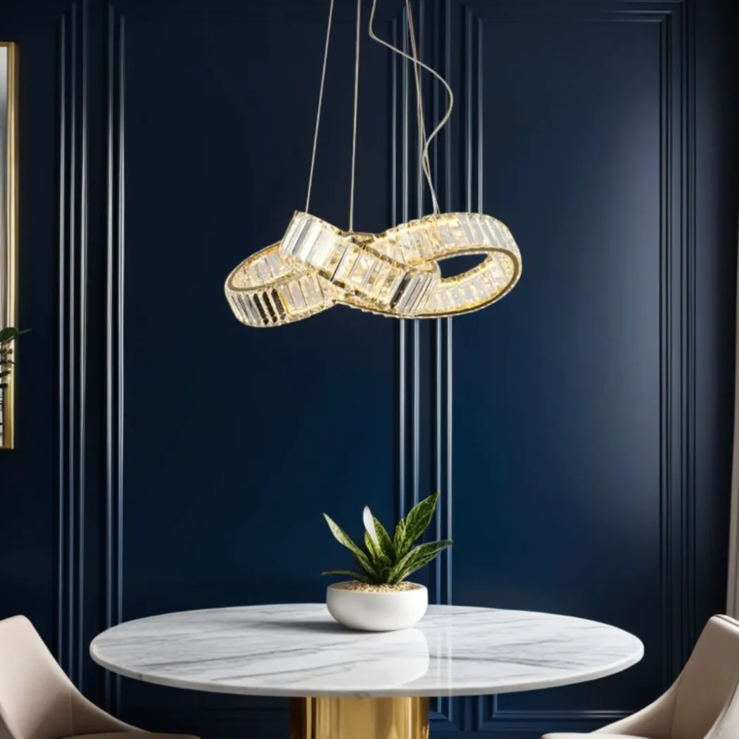 Sparkle Gold Knot LED Pendant Ceiling Light 38w