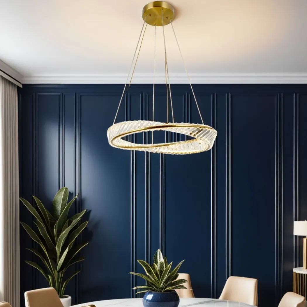 Sparkle Gold Ring LED Pendant Ceiling Light 36w