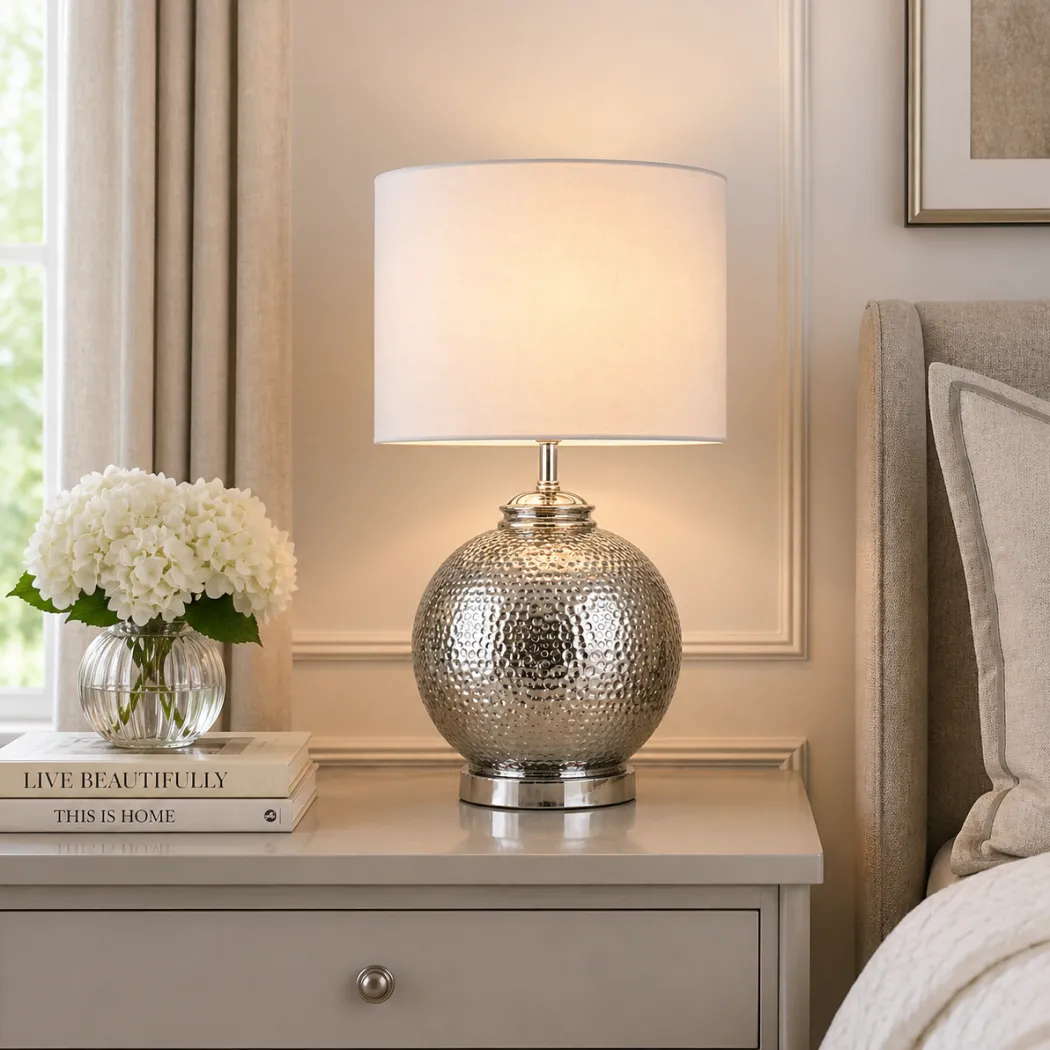 Specter 55cm Silver Glass Table Lamp