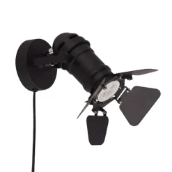 Spectre Black Plugin Wall Light