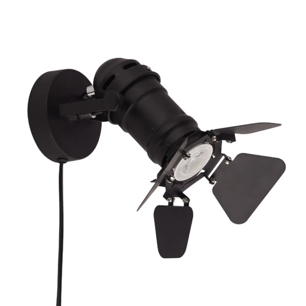 Spectre Black Plugin Wall Light