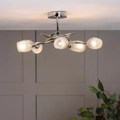Spike 5 Light Semi Flush Ceiling Light