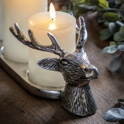 Stag Antique Finish Candle Holder