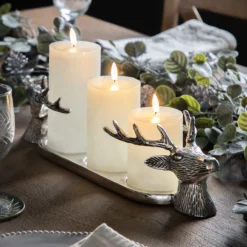 Stag Antique Finish Candle Holder
