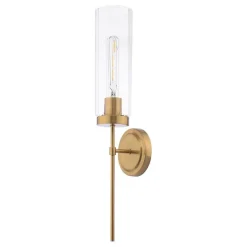 Stella Polished Bronze & Glass Wall Light