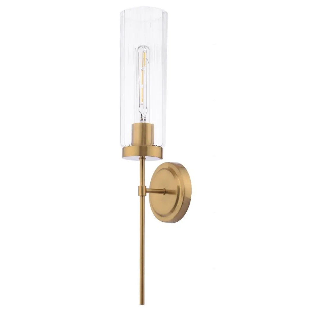 Stella Polished Bronze & Glass Wall Light