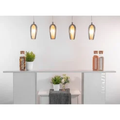Stephie 4 Light Ceiling Light Bar Satin Nickel