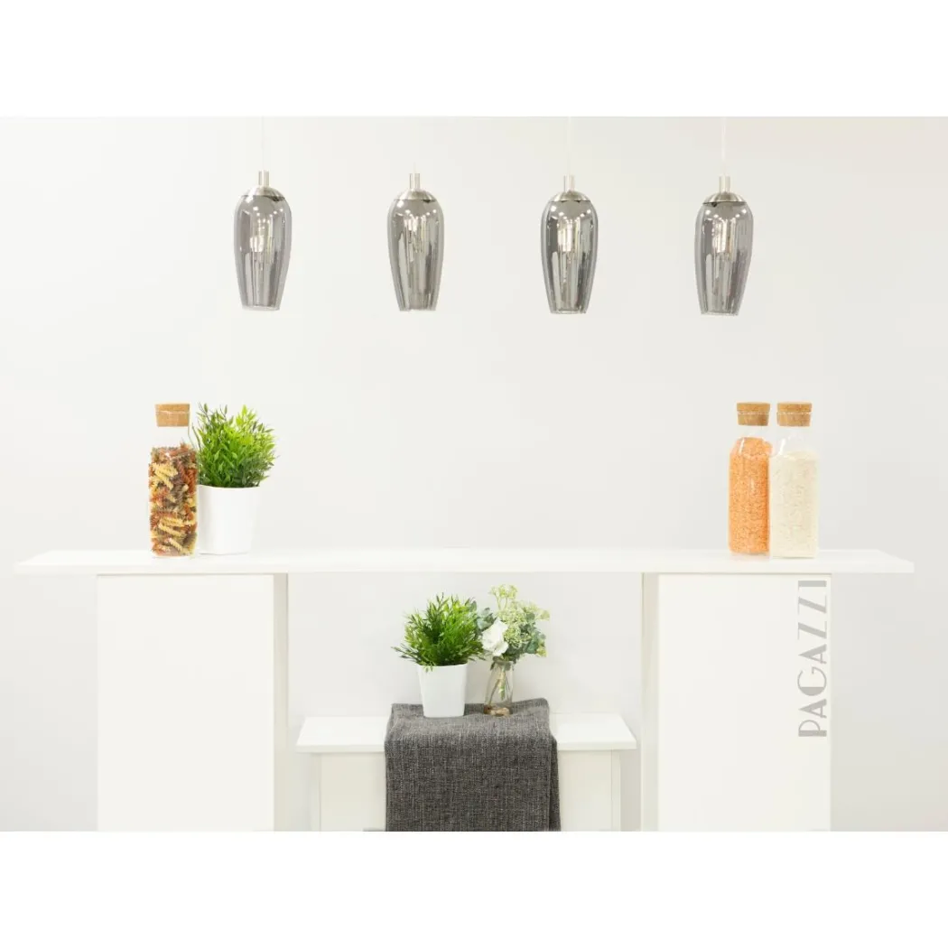 Stephie 4 Light Ceiling Light Bar Satin Nickel