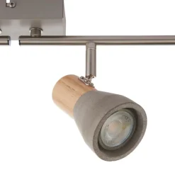 Stoneleigh 4 Concrete and Wood Effect Spotlight Bar Ceiling Light