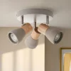 Stoneleigh 3 Light Concrete & Wood Effect Ceiling Spotlight Plate
