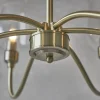 Stourton 6 Light Antique Brass & Glass Pendant Ceiling Light