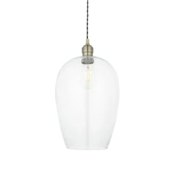 Stourton Antique Brass & Glass Pendant Ceiling Light Large