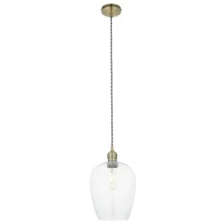 Stourton Antique Brass & Glass Pendant Ceiling Light