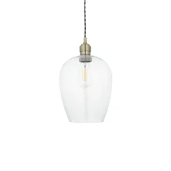 Stourton Antique Brass & Glass Pendant Ceiling Light
