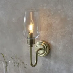 Stourton Antique Brass & Glass Wall Light