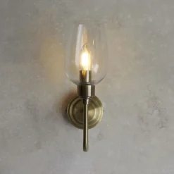Stourton Antique Brass & Glass Wall Light