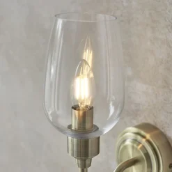 Stourton Antique Brass & Glass Wall Light