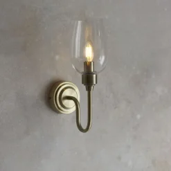 Stourton Antique Brass & Glass Wall Light