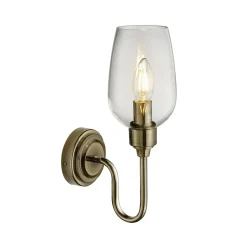 Stourton Antique Brass & Glass Wall Light