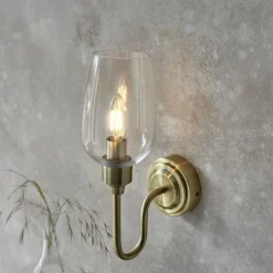 Stourton Antique Brass & Glass Wall Light