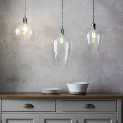 Stourton Nickel & Glass Bowl Pendant Ceiling Light