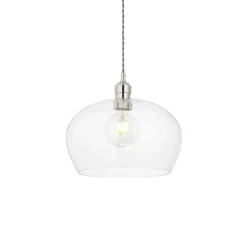 Stourton Nickel & Glass Bowl Pendant Ceiling Light