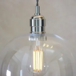Stourton Nickel & Glass Pendant Ceiling Light Large