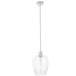 Stourton Nickel & Glass Pendant Ceiling Light