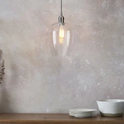Stourton Nickel & Glass Pendant Ceiling Light
