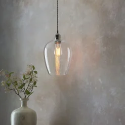 Stourton Nickel & Glass Pendant Ceiling Light