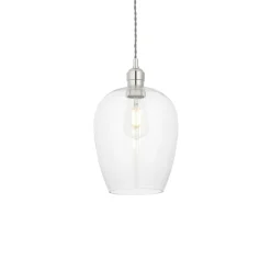 Stourton Nickel & Glass Pendant Ceiling Light