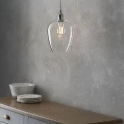 Stourton Nickel & Glass Pendant Ceiling Light