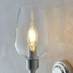 Stourton Nickel & Glass Wall Light