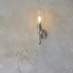 Stourton Nickel & Glass Wall Light