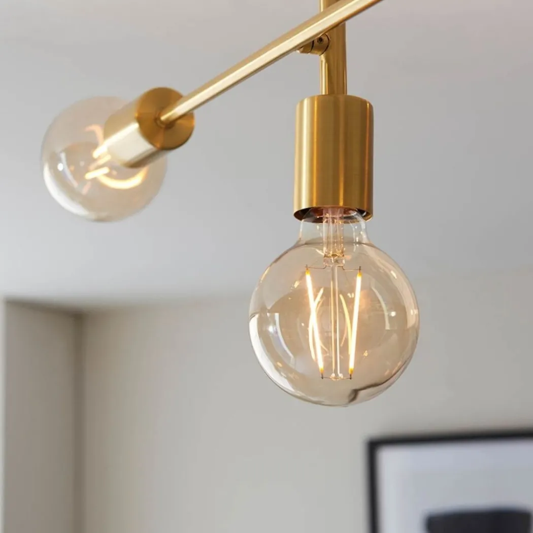 Studio 5 Light Gold Semi Flush Ceiling Light