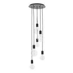 Studio 6 Light Matt Black Ceiling Pendant