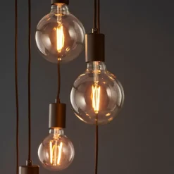 Studio 6 Light Matt Black Ceiling Pendant