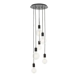 Studio 6 Light Matt Black Ceiling Pendant