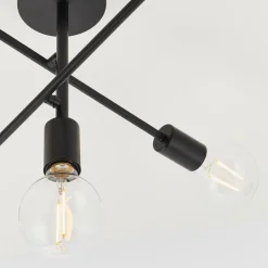 Studio 5 Light Semi Flush Black Ceiling Light